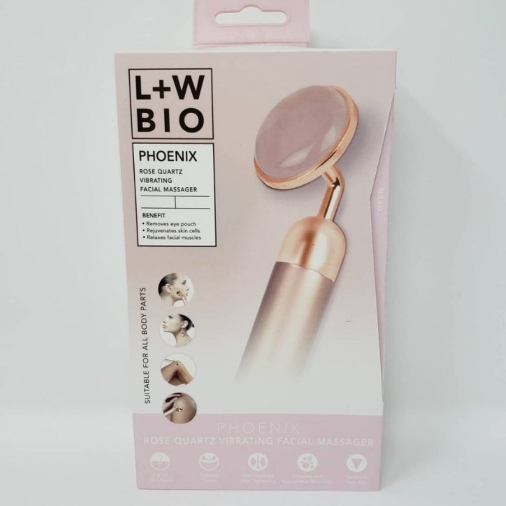 NEW LUXE + WILLOW Phoenix Rose Quartz Crystal Vibrating Facial Massager